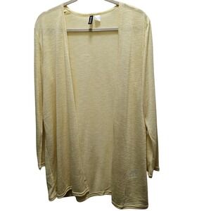 H&M Divided Womens Yellow Open Front Lightweight Knit Cardigan Large